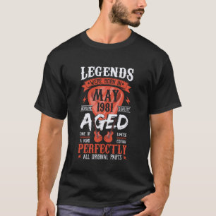 45rd Birthday Vintage Legends Born in 1981 45 Year T-Shirt