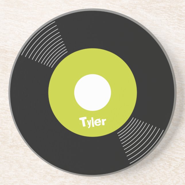 45s Record Coaster (Lime) CUSTOMIZABLE (Front)