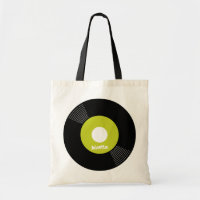 45s Record Tote (Lime) CUSTOMIZABLE