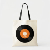 45s Record Tote (Orange) CUSTOMIZABLE