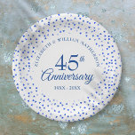 45th 65th Anniversary Love Hearts Confetti Paper Plate<br><div class="desc">Featuring delicate love hearts confetti. Personalise with your special sapphire wedding anniversary information in chic lettering. Designed by Thisisnotme©</div>