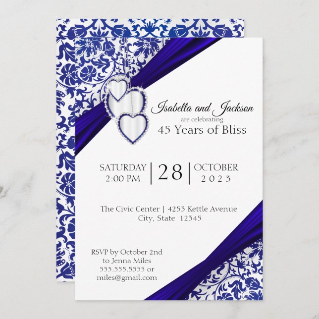 45th / 65th Sapphire Anniversary Invitation (Front/Back)