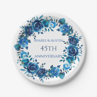 45th/65th Sapphire Anniversary Paper Plate