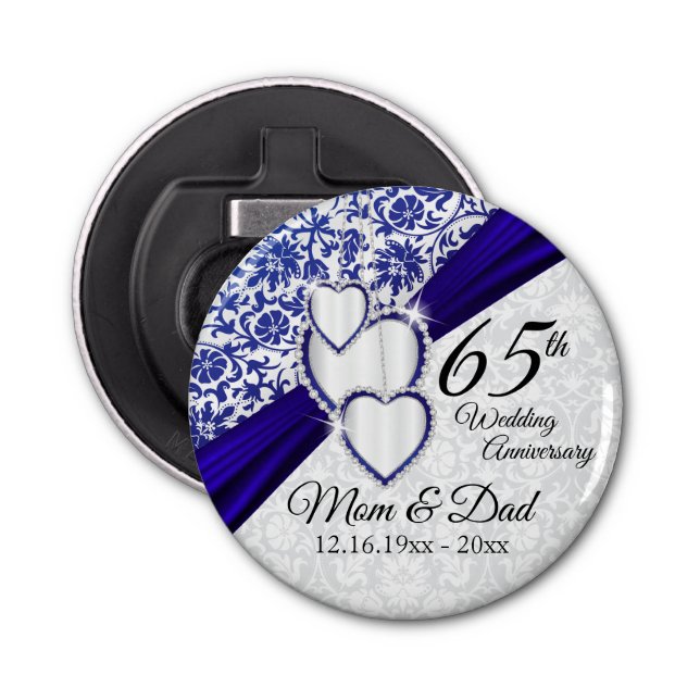 45th /65th Sapphire Blue Wedding Anniversary  Bottle Opener (Front)