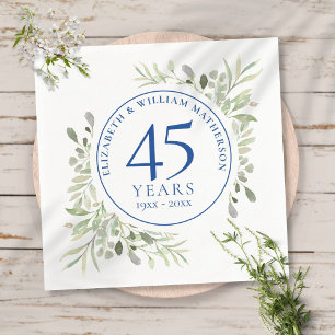 45th 65th Wedding Anniversary Greenery Watercolor Napkin