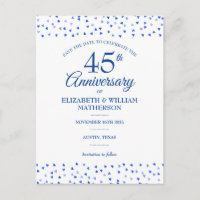 45th 65th Wedding Anniversary Hearts Save the Date