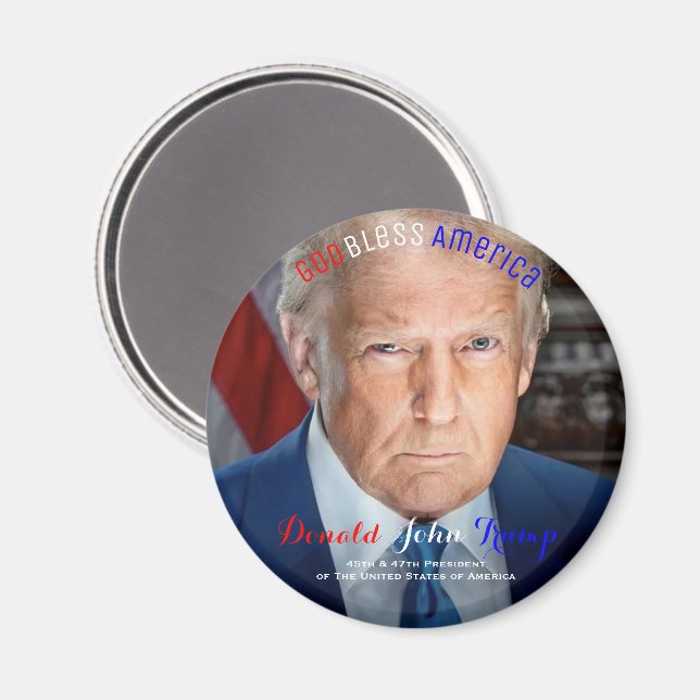 45th and 47th President of the US Donald Trump Magnet (Front/Back)
