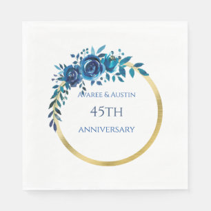 45th and 65th Sapphire Anniversary Paper  Napkin
