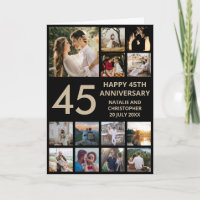 45th Anniversary 13 Photo Collage Black and Gold