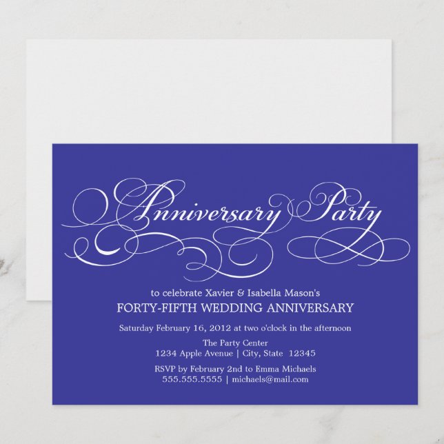 45th Anniversary | Blue Invitation (Front/Back)