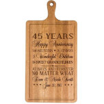 45th Anniversary Classy Cherry Wood Cutting Board<br><div class="desc">Honour your loving spouse,  or a special couple celebrating their anniversary,  with this beautifully crafted cutting board. It's made of solid cherry wood and will be expertly engraved to your specifications. A touching gift,  this piece is sure to become a treasured keepsake for anyone who receives it</div>