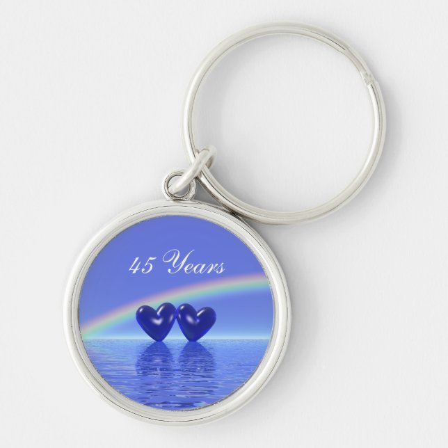 45th Anniversary Sapphire Hearts Key Ring (Front)