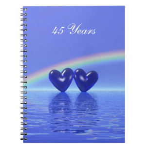 45th Anniversary Sapphire Hearts Spiral Notebook