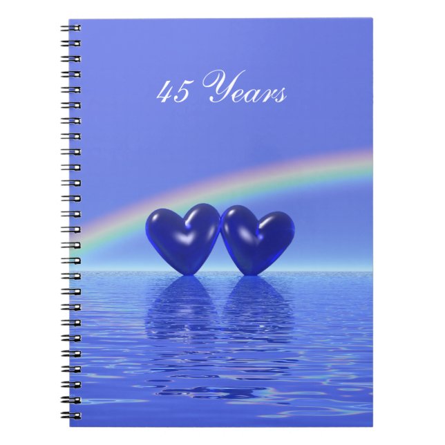 45th Anniversary Sapphire Hearts Spiral Notebook (Front)