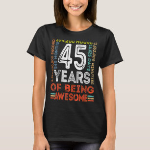 45th Birthday Awesome 45 Years Old Vintage Retro 5 T-Shirt