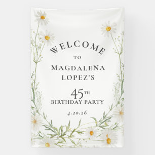 45th Birthday Banner April Birth Flower Daisy