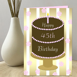 45th Birthday Card Cake in Pink