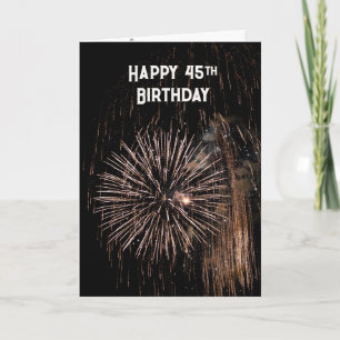 45th Birthday Fireworks Card