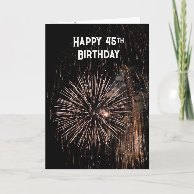 45th Birthday Fireworks  Card (Front)