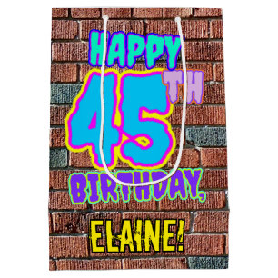 45th Birthday: Fun, Urban Graffiti Inspired Look Medium Gift Bag