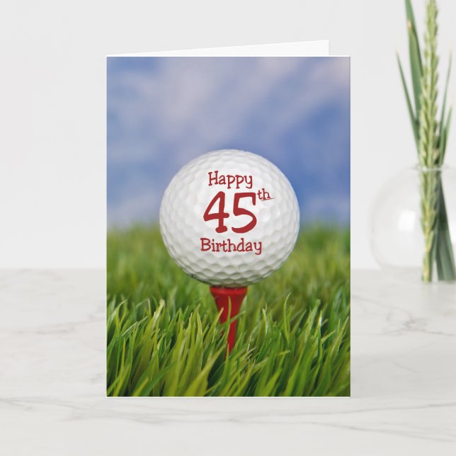 45th Birthday Golf Ball Card (Front)