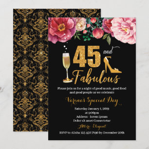 45th Birthday Invitation for Women