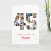 45th Birthday Number 45 Photo Collage Personalised