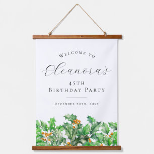 45th Birthday Party December Birth Flower Welcome Hanging Tapestry