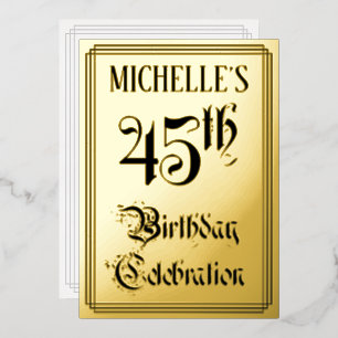 45th Birthday Party — Elegant Script + Custom Name