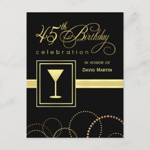 45th Birthday Party Invitations - with Monogram