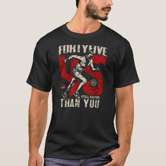 45th Birthday Running 45 Years Runner T-Shirt (Front)