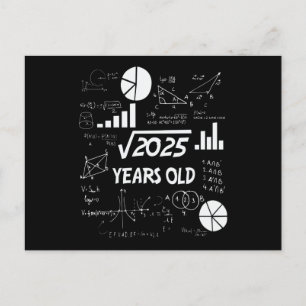 45th Birthday Square Root Math 45 Years Old Bday Postcard