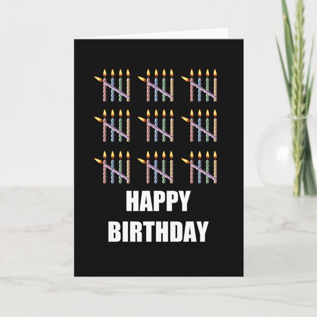 45th Birthday with Candles Card (Front)