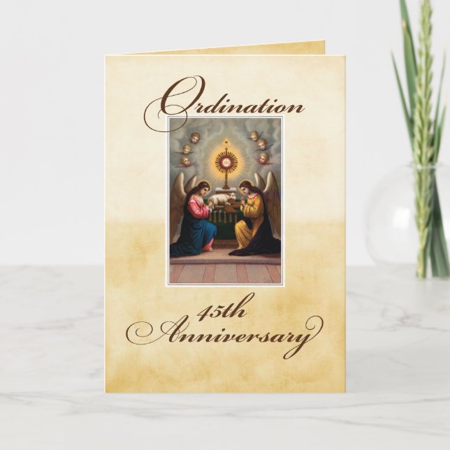 45th Ordination Anniversary Angels at Altar Card (Front)