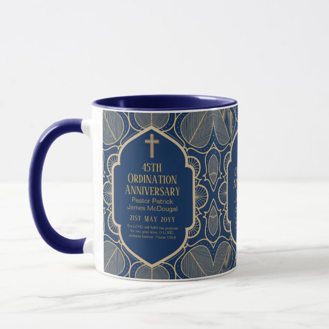 45th Ordination Anniversary Priest Pastor Deacon Mug (Left)
