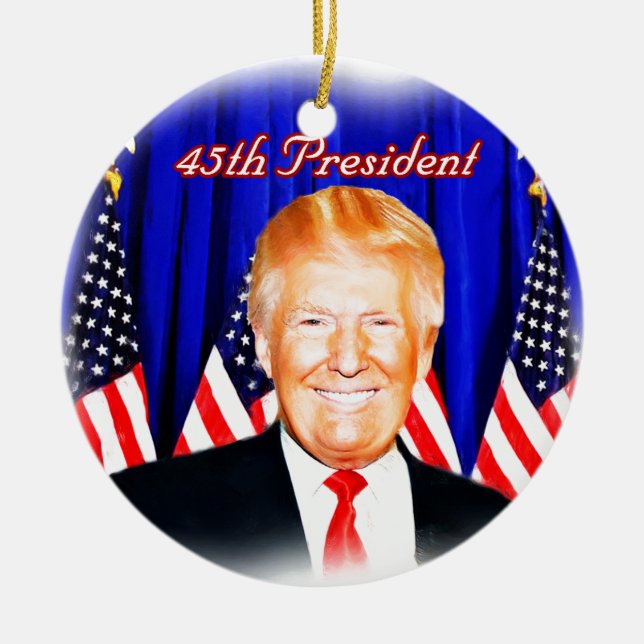 45th President-Donald Trump _ Ceramic Tree Decoration (Front)