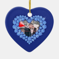 45th sapphire anniversary custom photo heart blue