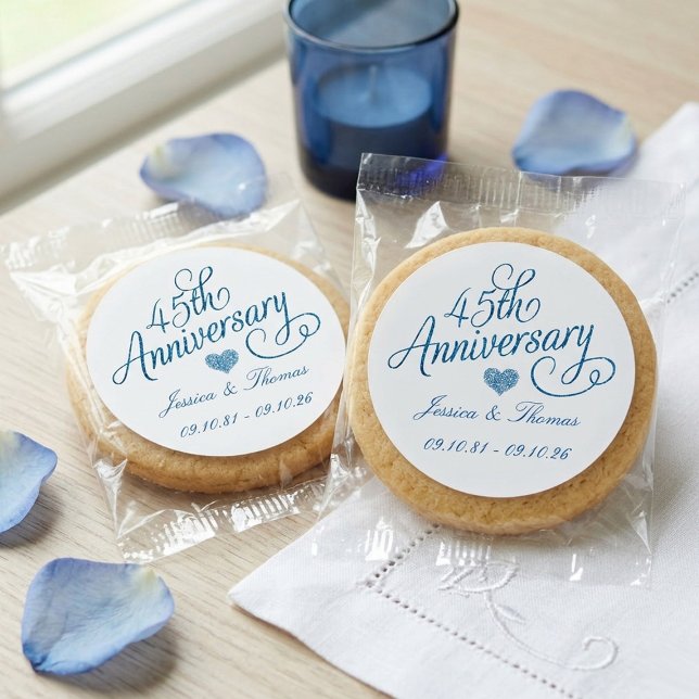 45th Sapphire Wedding Anniversary Classic Round Sticker (Creator Uploaded)