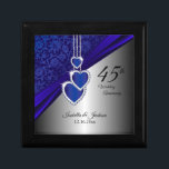 45th Sapphire Wedding Anniversary Design 2 Gift Box<br><div class="desc">45th or 65th Sapphire Wedding Anniversary Design Gift Box. ✔NOTE: ONLY CHANGE THE TEMPLATE AREAS NEEDED! 😀 If needed, you can remove the text and start fresh adding whatever text and font you like. 📌If you need further customisation, please click the "Click to Customise further" or "Customise or Edit Design"...</div>