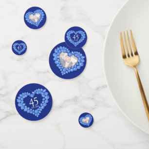 45th sapphire wedding anniversary heart blue photo confetti