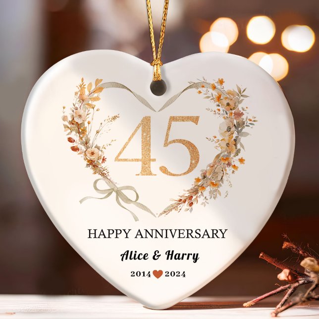 45th Sapphire Wedding Anniversary Keepsake Ornament (Creator Uploaded)
