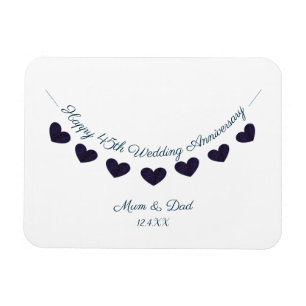 45th sapphire wedding anniversary mum & dad design magnet