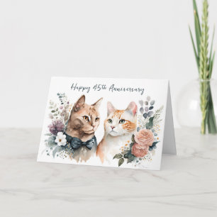 45th Wedding Anniversary Cats  Card