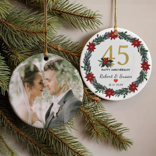 45th Wedding Anniversary Christmas Gifts  Ornament