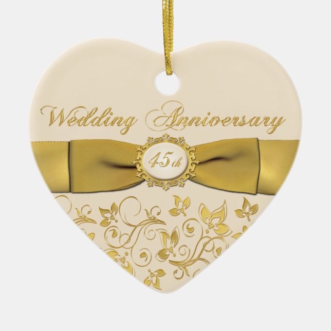 45th Wedding Anniversary Christmas Ornament (Front)