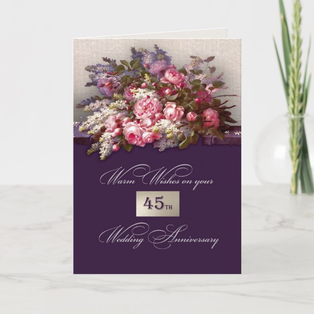 45th Wedding Anniversary Greeting Cards (Front)