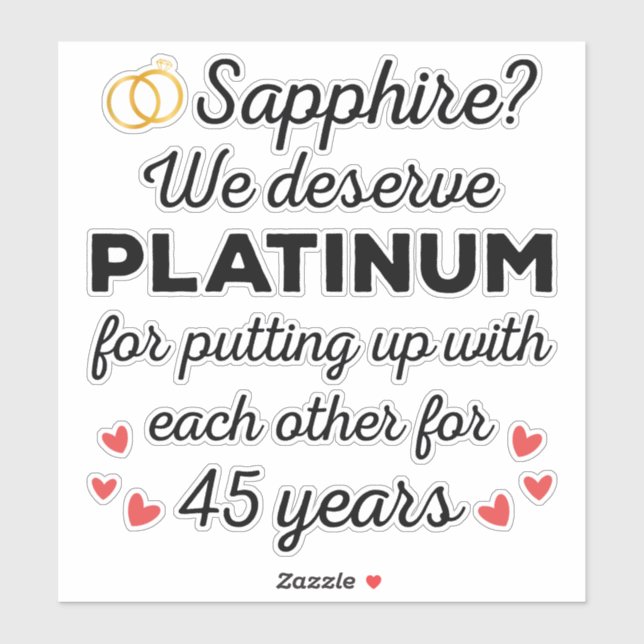 45th Wedding Anniversary I - Sapphire Funny Couple (Sheet)