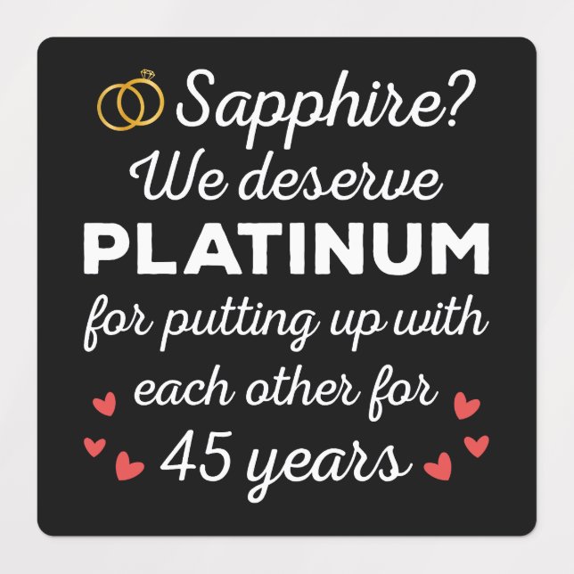 45th Wedding Anniversary I - Sapphire Funny Couple (Design 1)