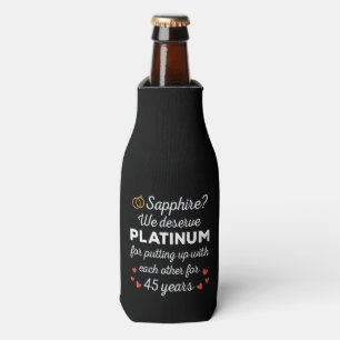 45th Wedding Anniversary I - Sapphire Funny Couple Bottle Cooler