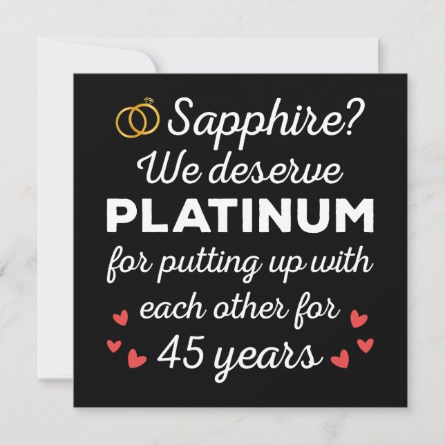45th Wedding Anniversary I - Sapphire Funny Couple Invitation (Front)